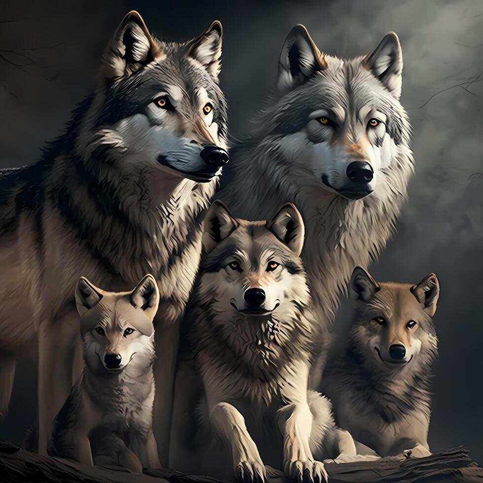 wolf activity illustration photo