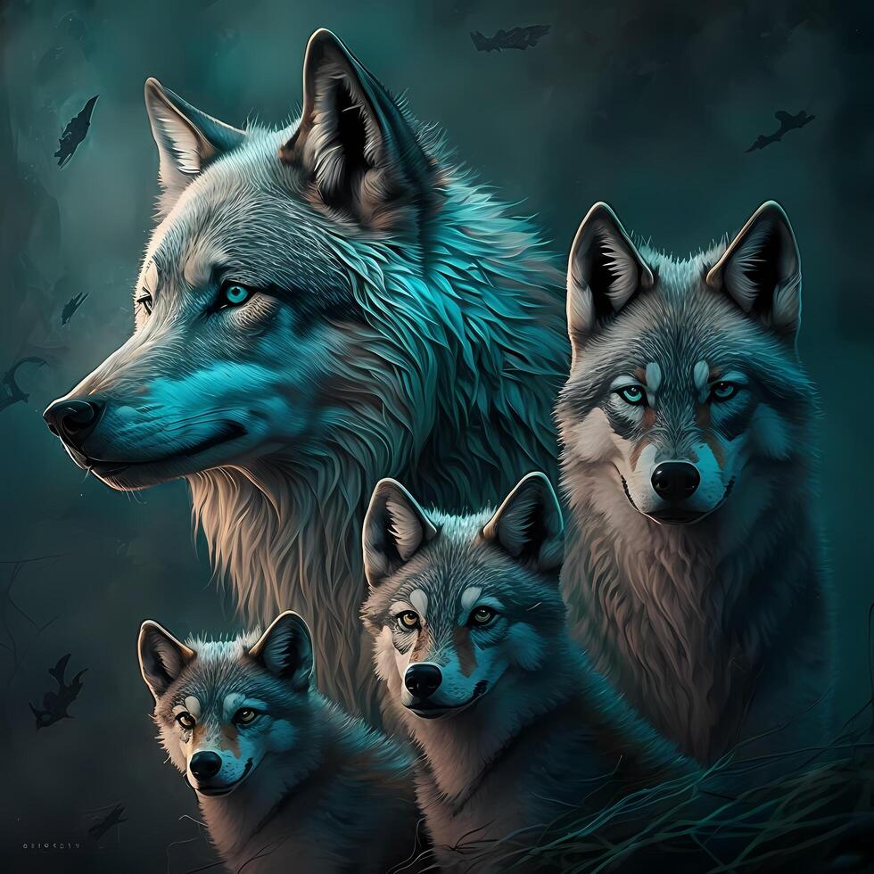 wolf activity illustration photo