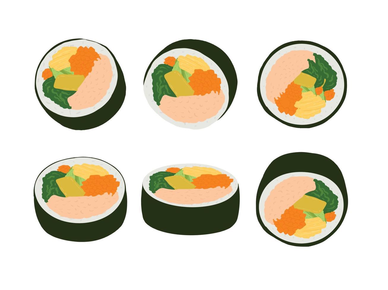vector mano dibujado plano diseño coreano comida ilustración