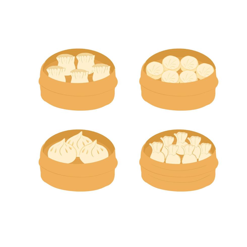 Vector hand-drawn flat design Dimsum illustration