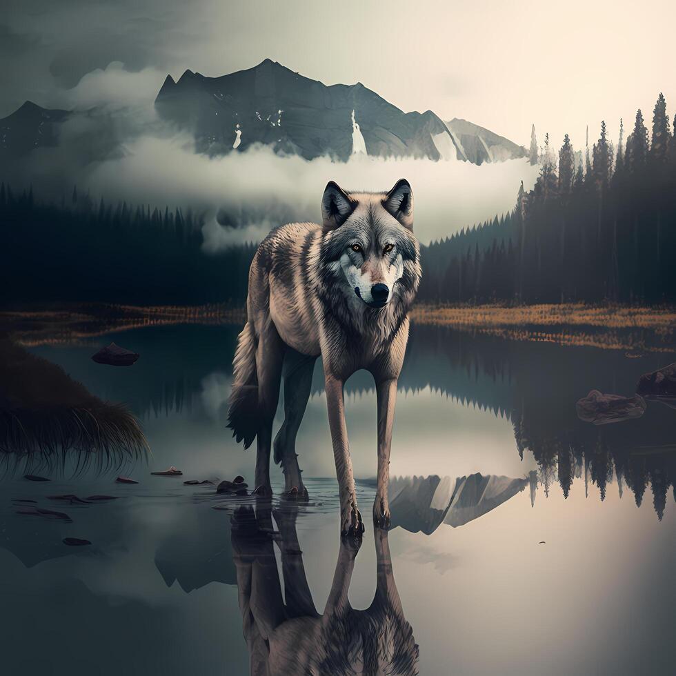 wolf activity illustration photo