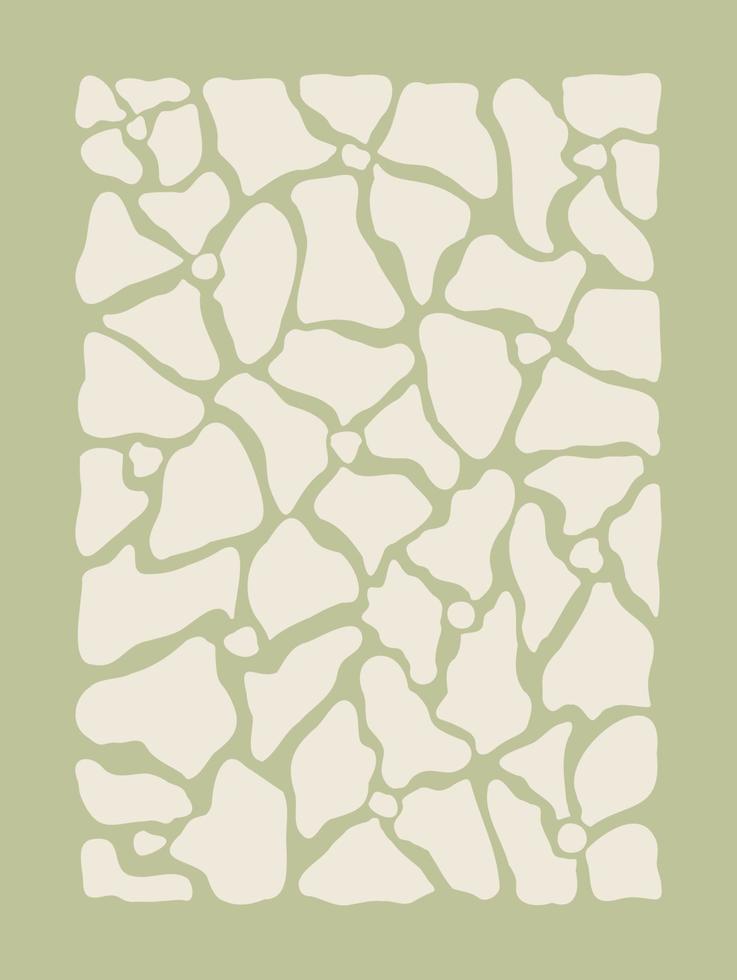 Matisse art background vector. Abstract natural hand drawn pattern design with flower petal, plant. Simple contemporary style illustrated Design for fabric, print, cover, banner, wallpaper. vector