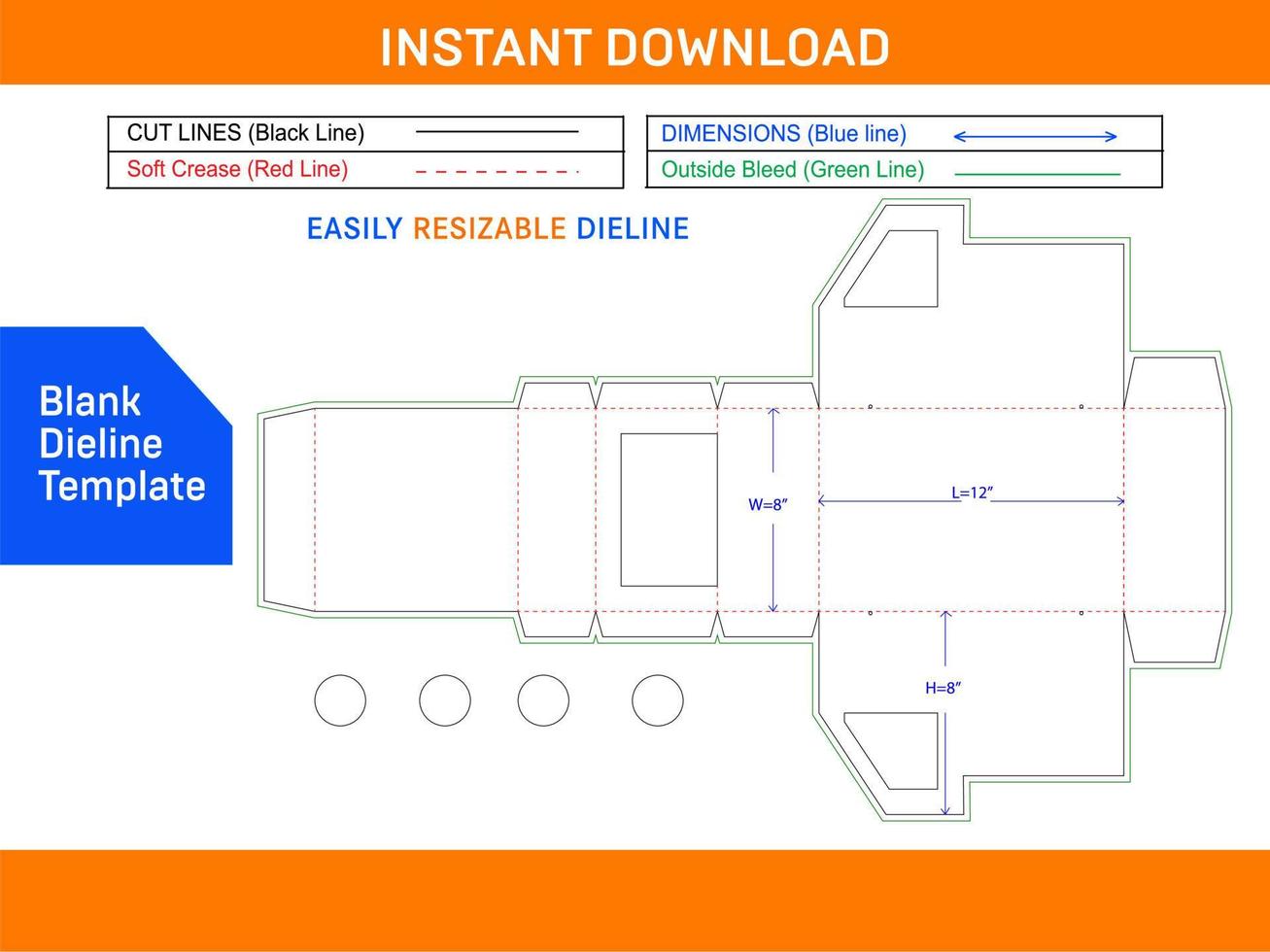 Mini cardboard truck box dieline template and 3D box design Blank dieline template vector