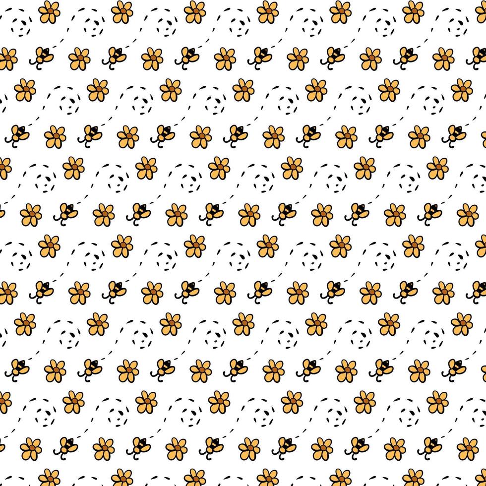 Vector illustration for your design.Pattern. Garden set. bees