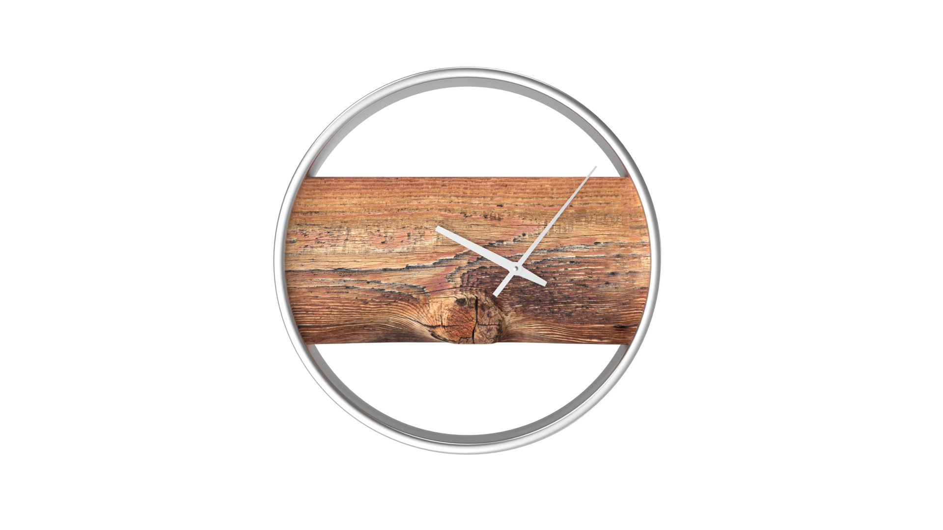 Free 3d rendering of the wooden wall clock. Design template closeup