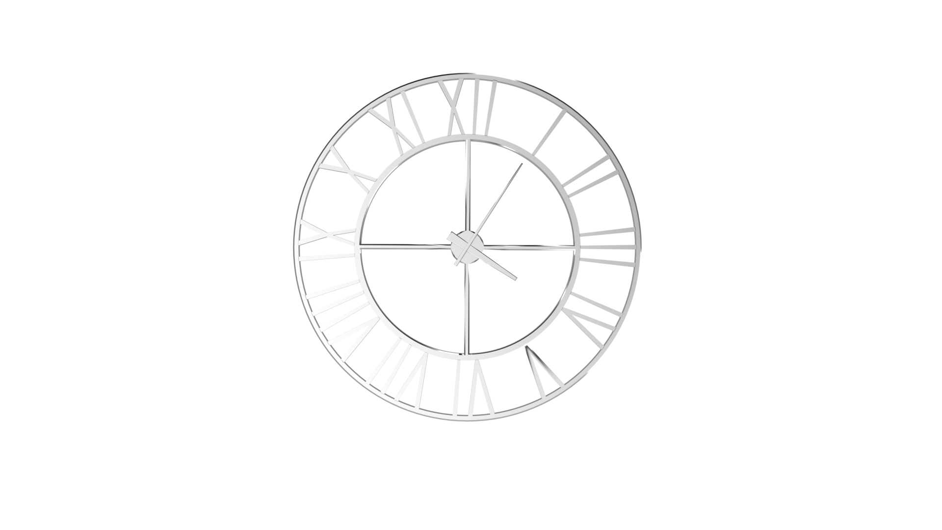 3d rendering of the roman wall clock. Design template closeup Mockup
