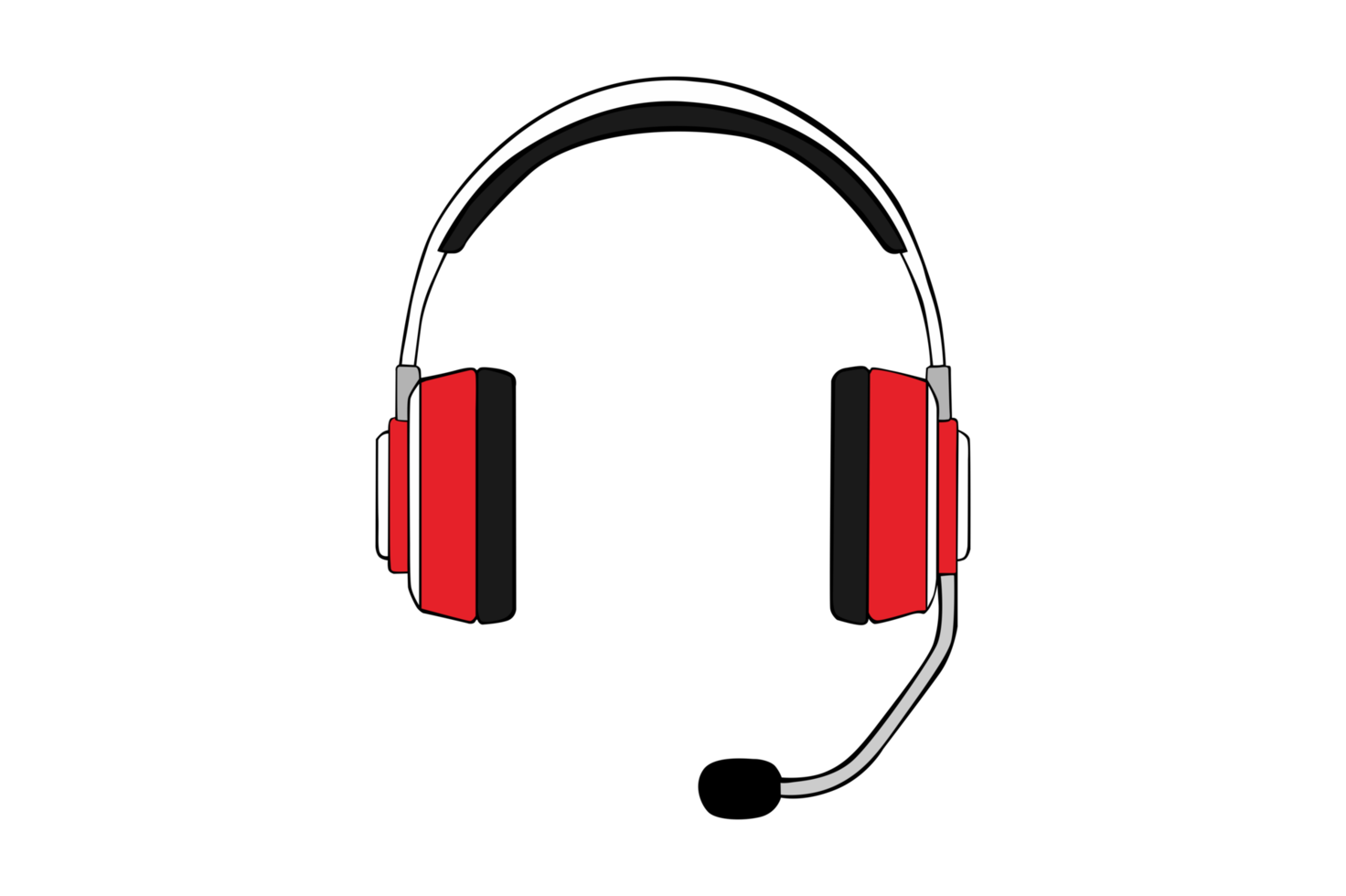 Red Computer Headphones png