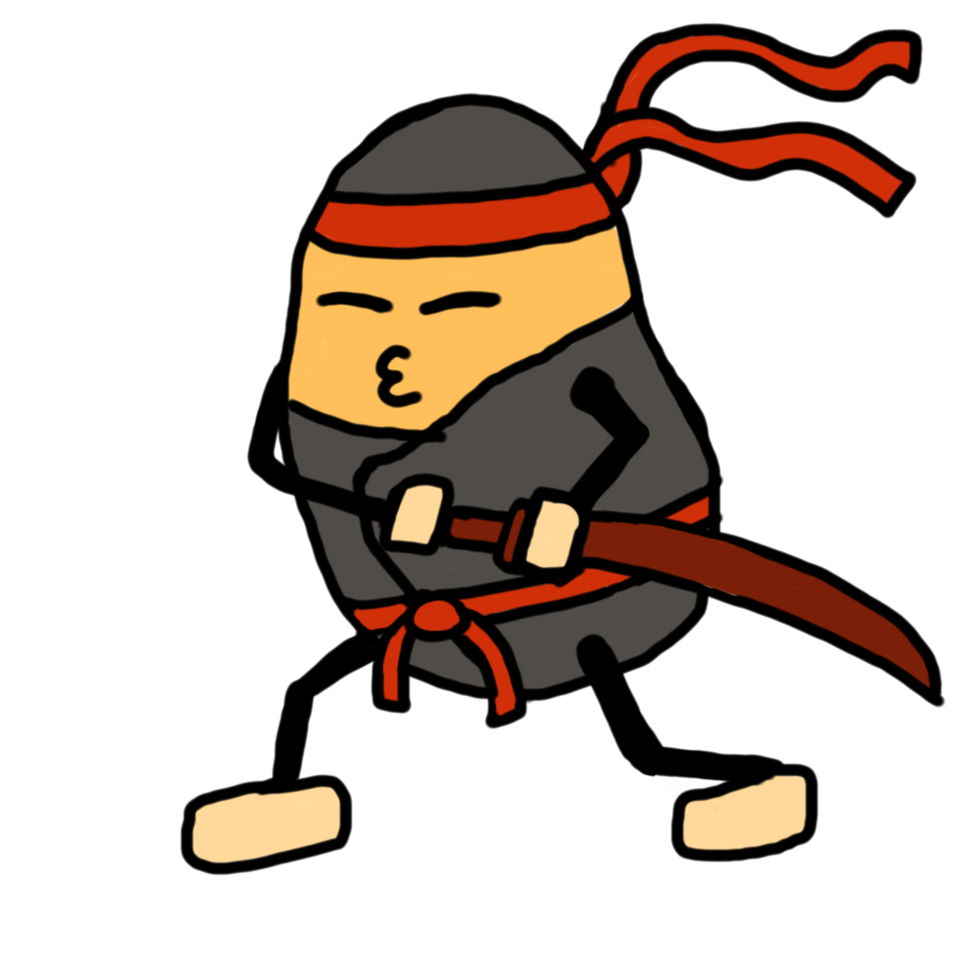 Potato Cartoon Characters With Various Professions - Japanese Ninja Shinobi png