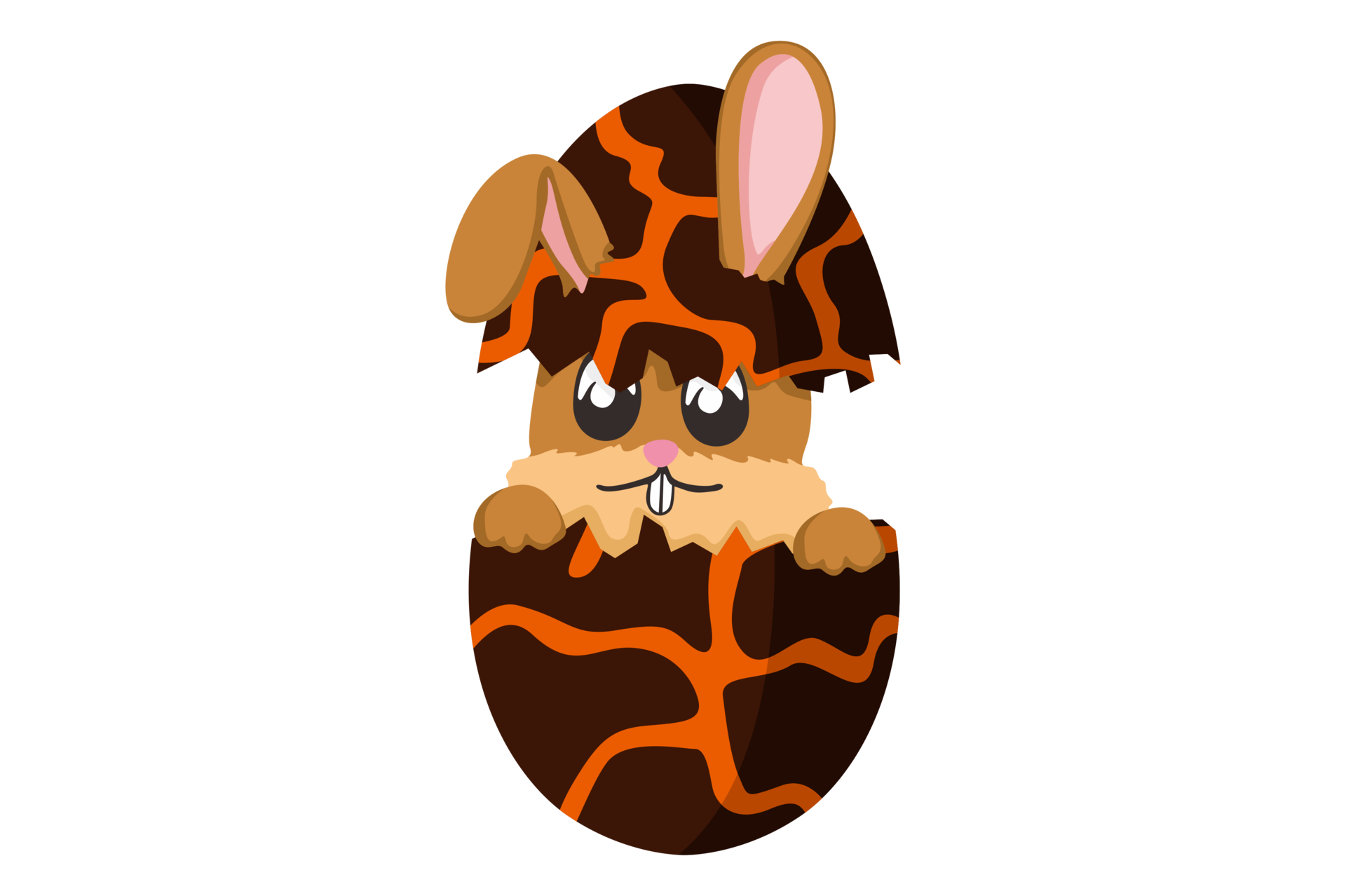 Easter Bunny A Cute Bunny Inside a Cracked Egg with a Beautiful