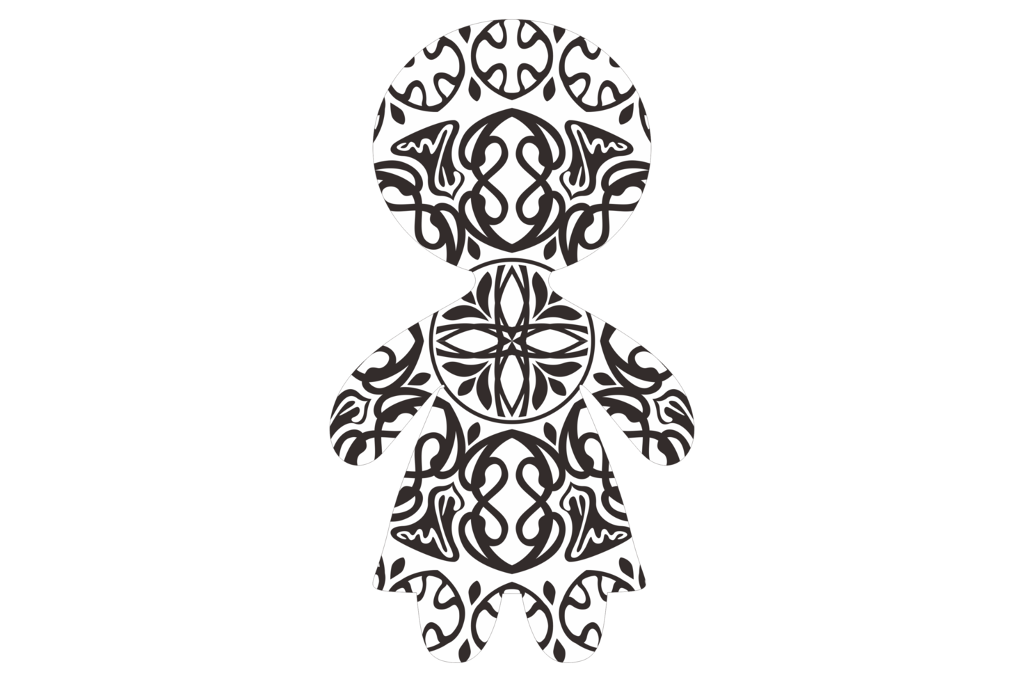 Mandala Ornament Design with Gingerbread Shapes png