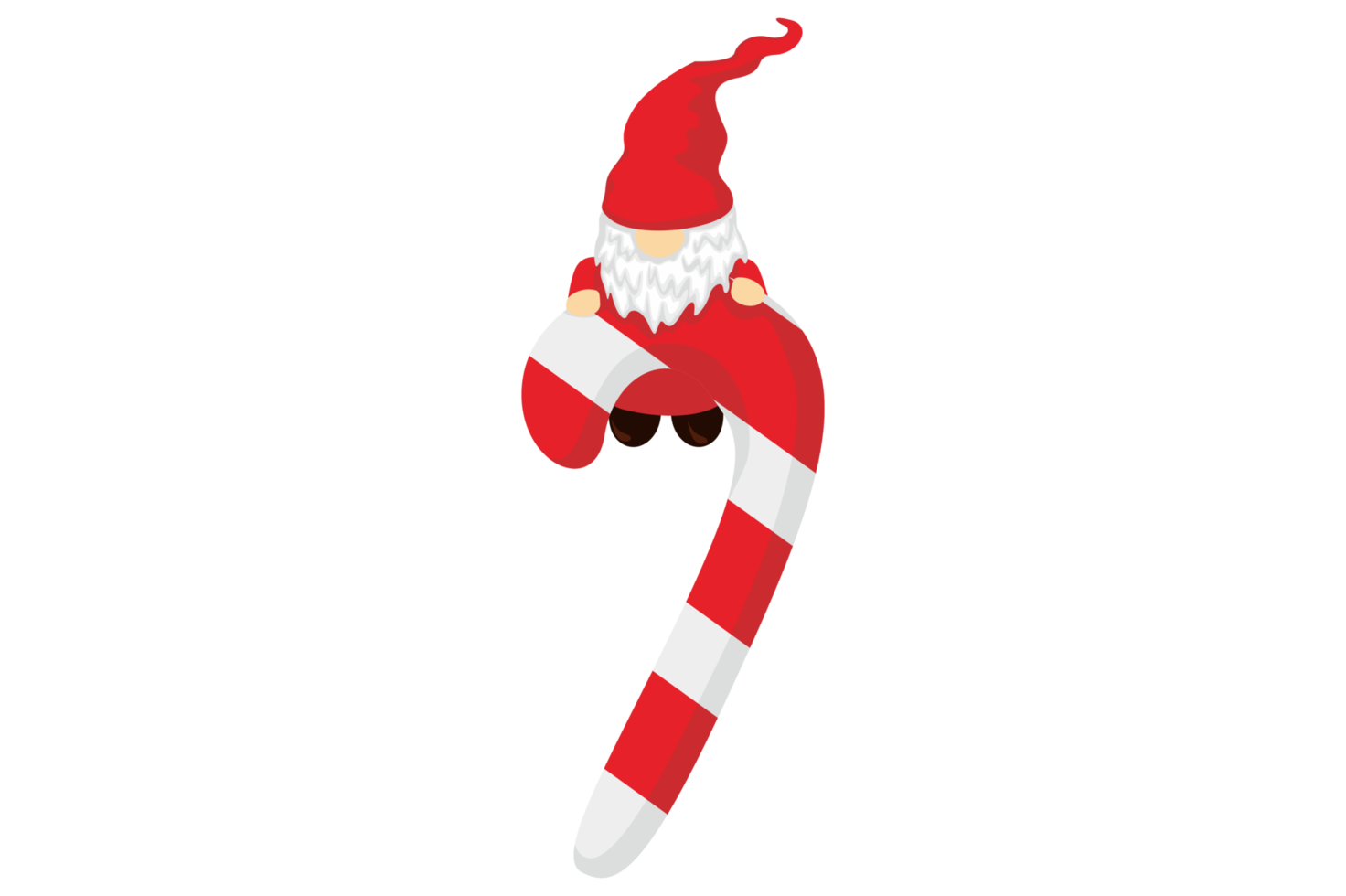 Cute Gnome On Top Of A Candy Cane png