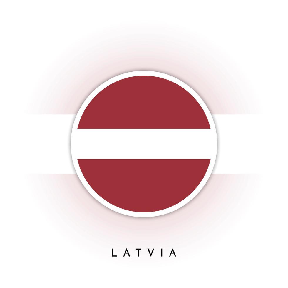 Latvia round flag template design vector