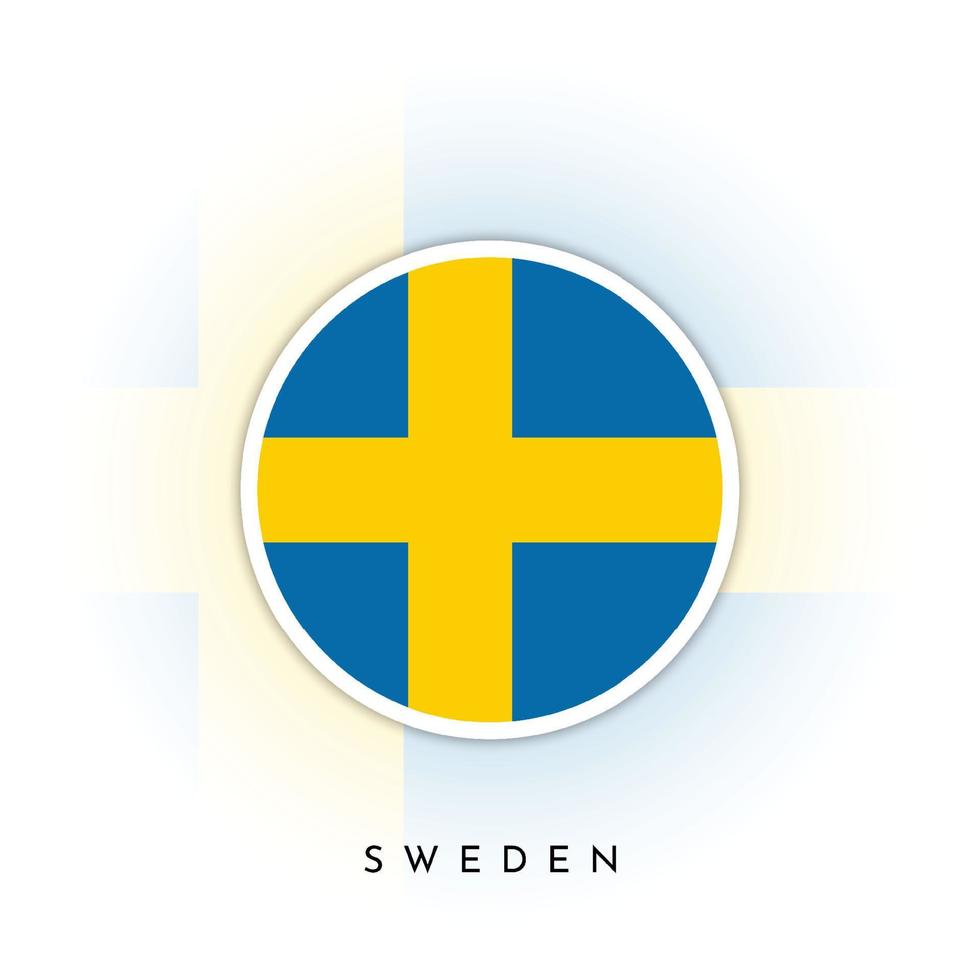 Suecia bandera redondo diseño vector