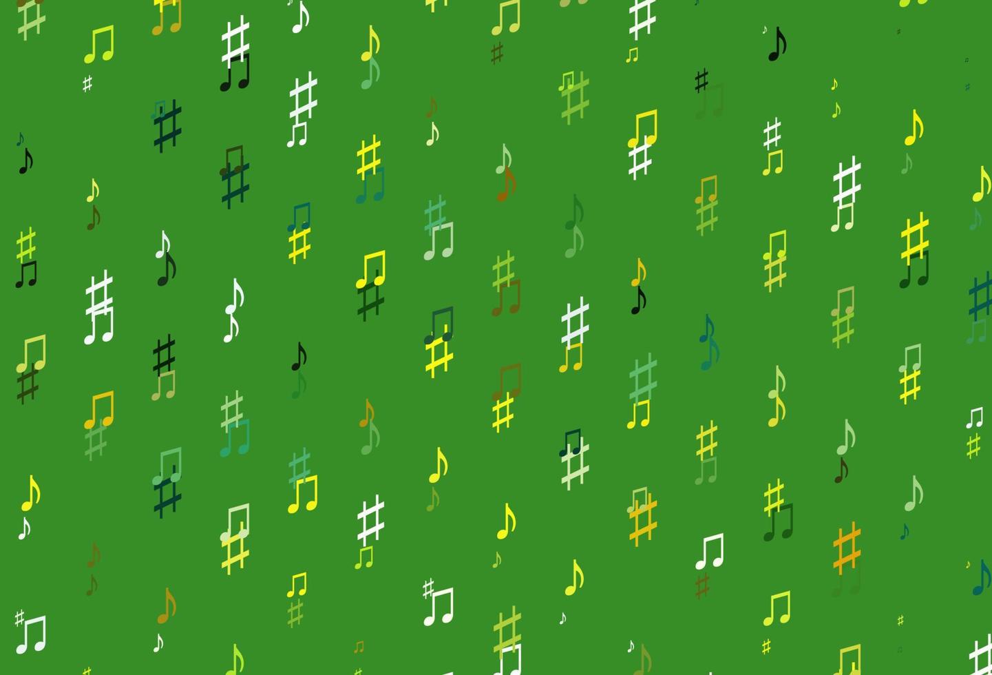 Light Green, Yellow vector backdrop with music notes.