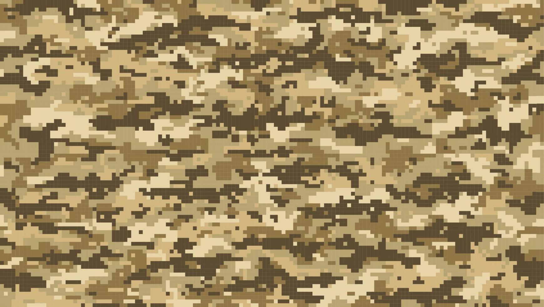 Brown sand pixel military camouflage khaki pattern vector