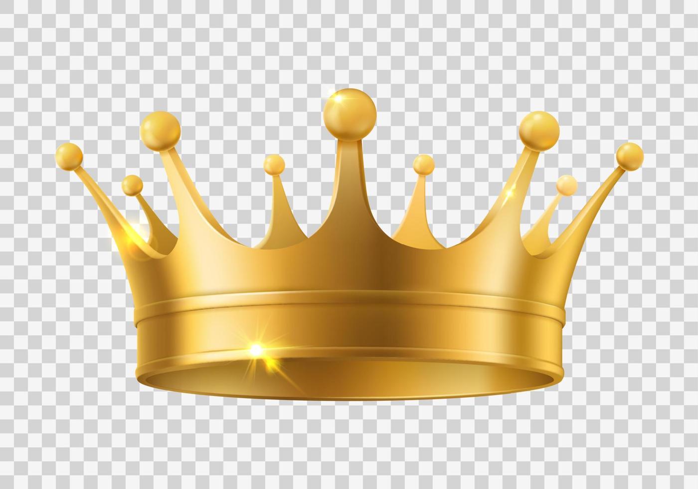 King or queen realistic golden, shiny crown vector