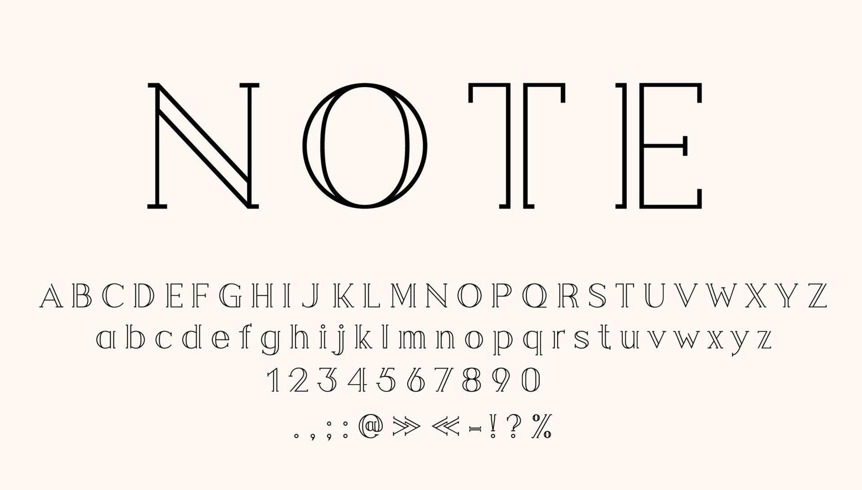 Vintage font alphabet, antique serif type outline vector