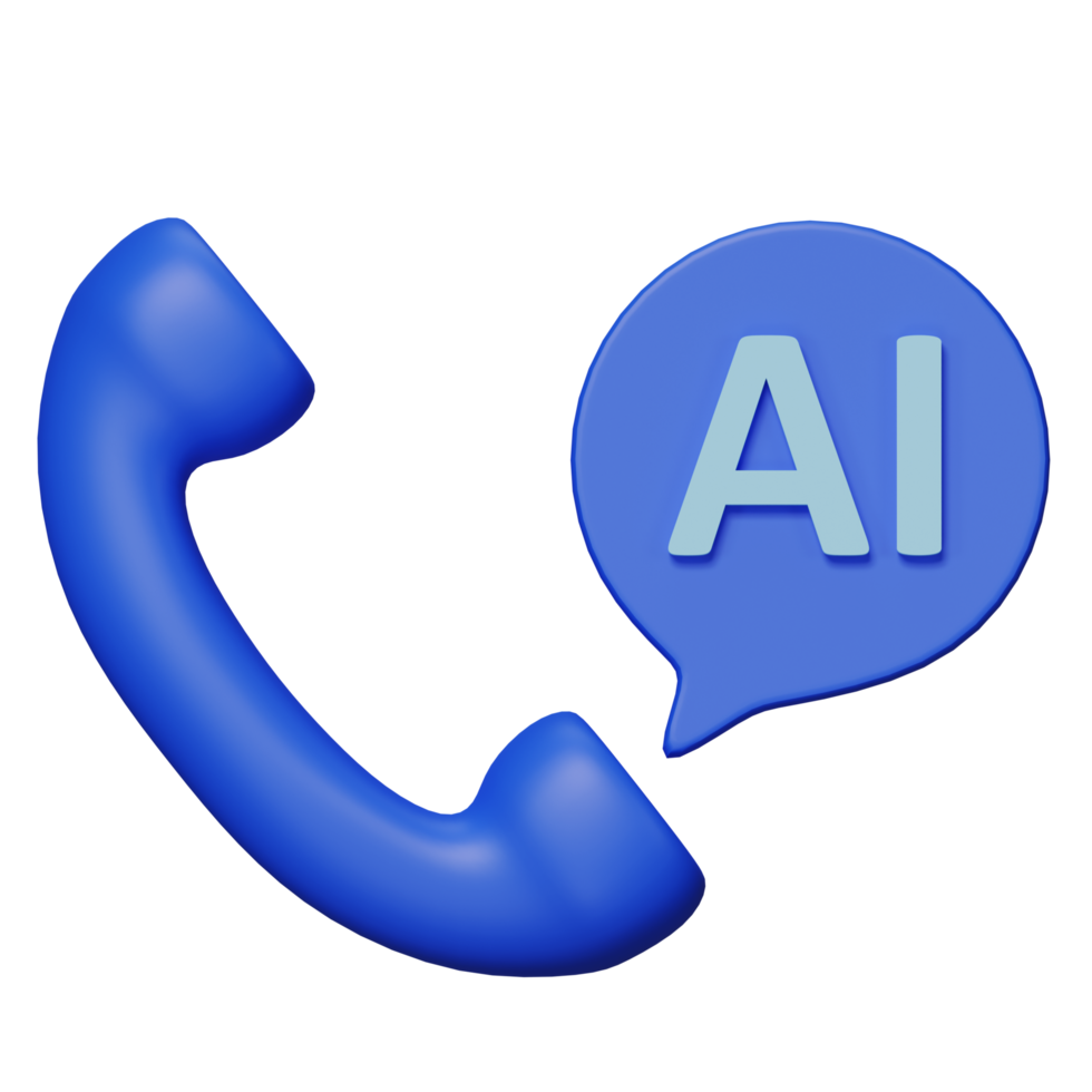 Phone handset with speech bubble. 3d render PNG transparent background icon. Minimal style. Support, customer service, help, communication concept.