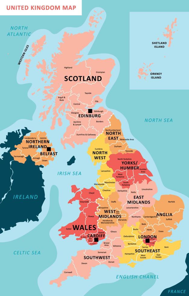 United Kingdom Map vector