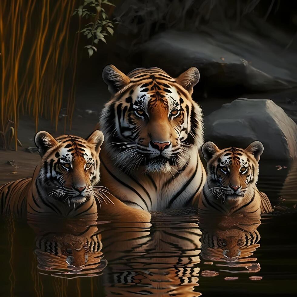 Tigre animal ilustración ai generado foto