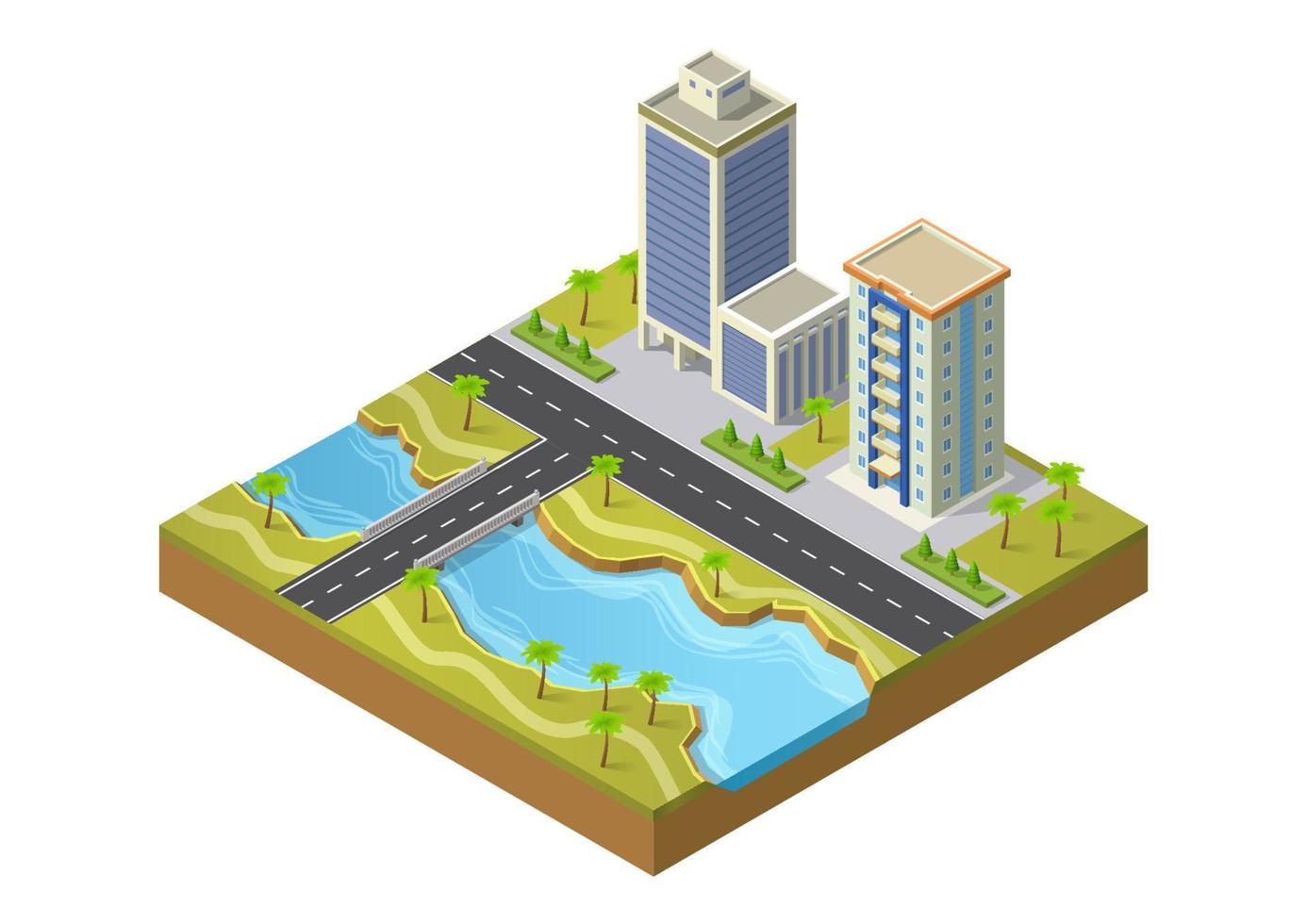 isometric city landscape vector