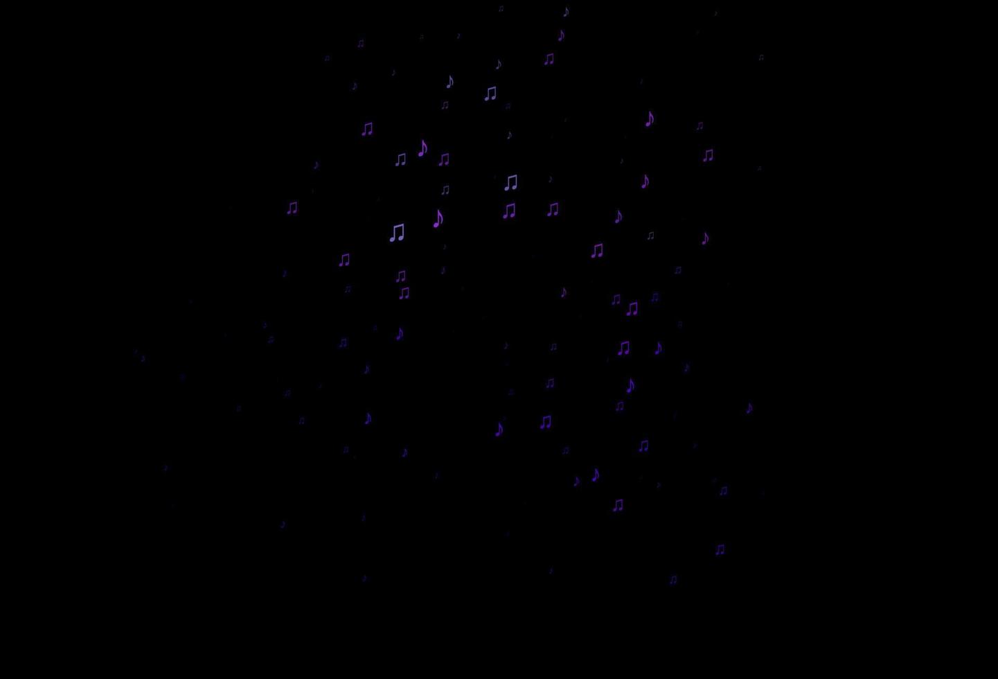 Dark Purple vector backdrop with music notes.