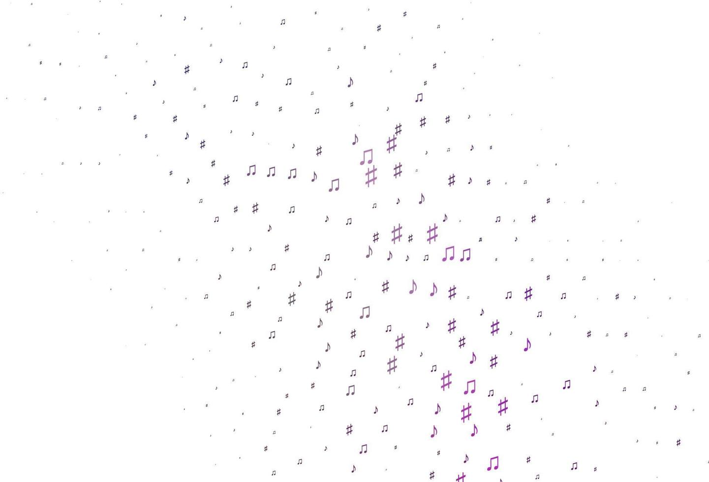 Light Purple, Pink vector pattern with music elements.