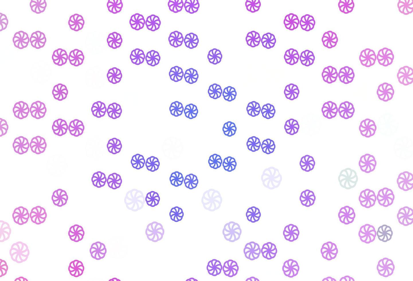 Light Pink, Blue vector layout with bright snowflakes.