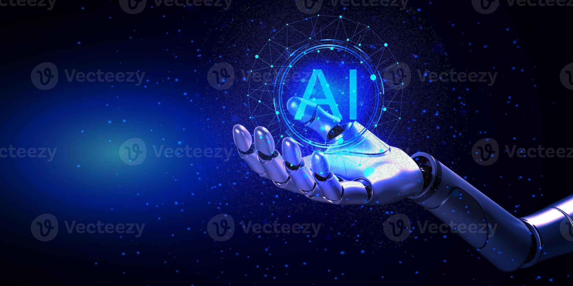 Robot Ai technology machine artificial digital ai robot chat  automation electrician cyber innovation human business datum intelligence science generate blue element education learning bionic science photo