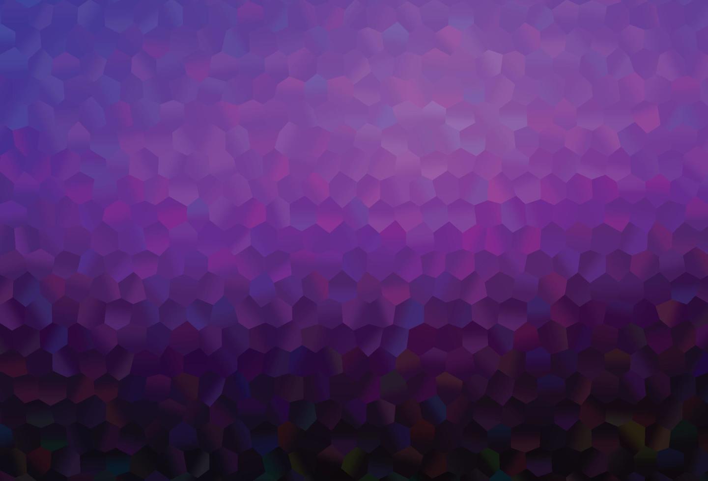 Dark Purple vector pattern with colorful hexagons.