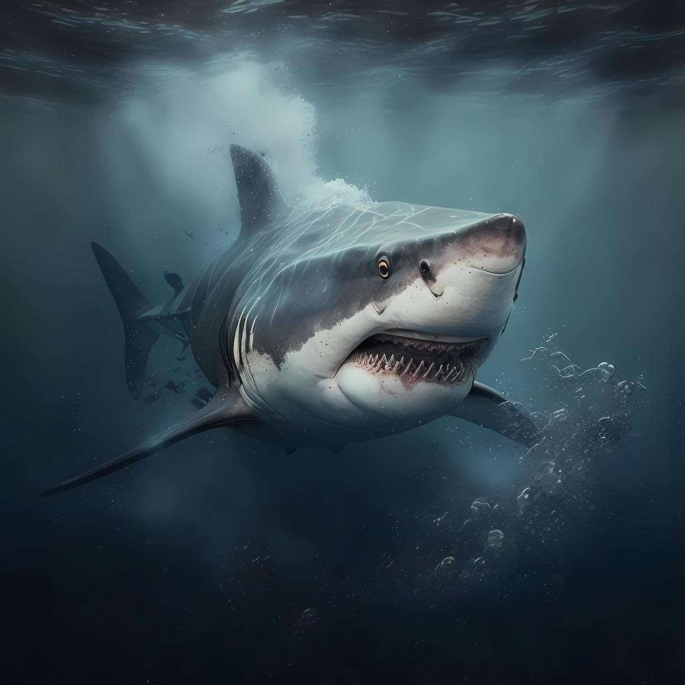 tiburón ilustración ai generado foto