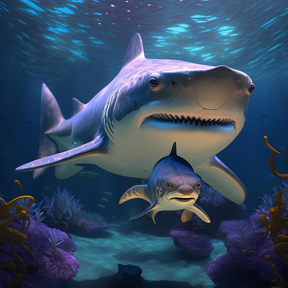 shark illustration AI Generated photo