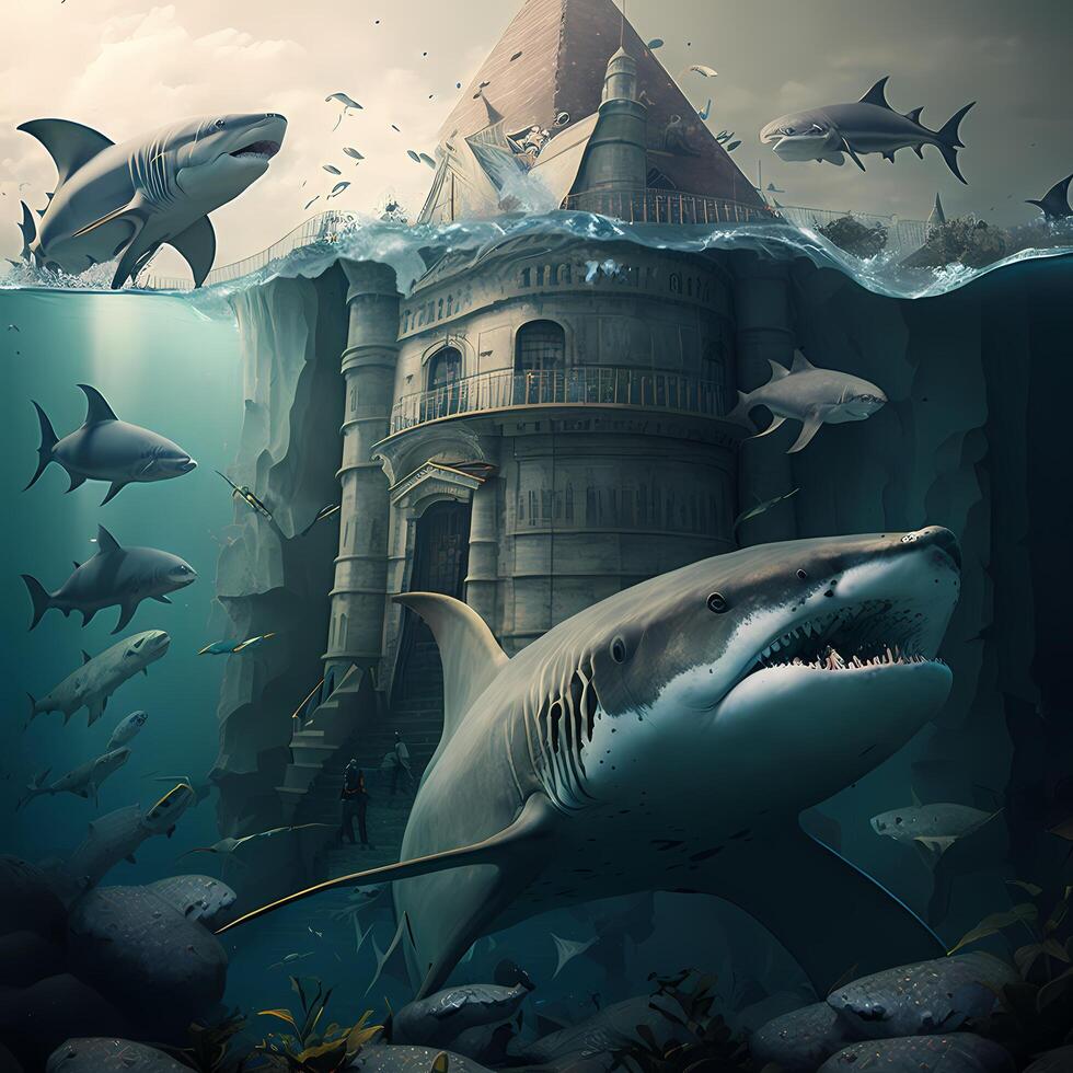 shark illustration AI Generated photo