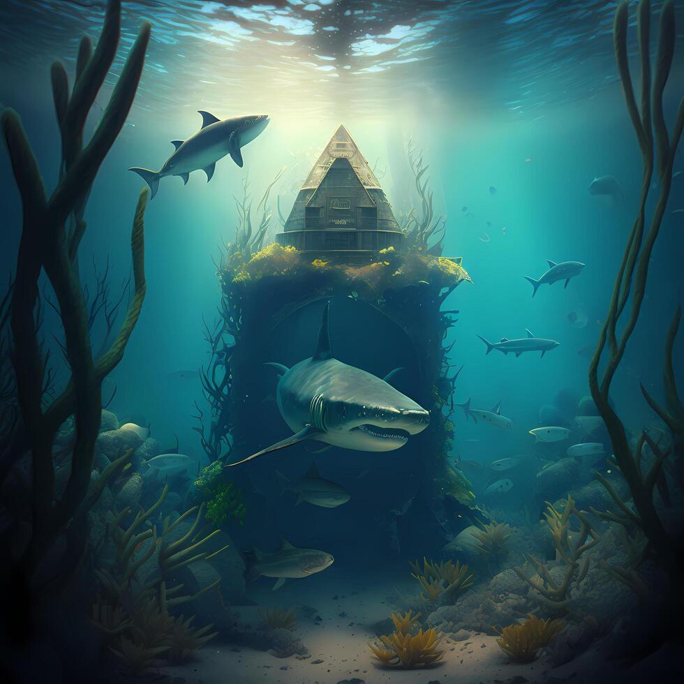 shark illustration AI Generated photo