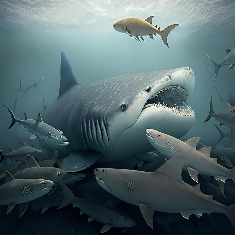 shark illustration aesthetic photo