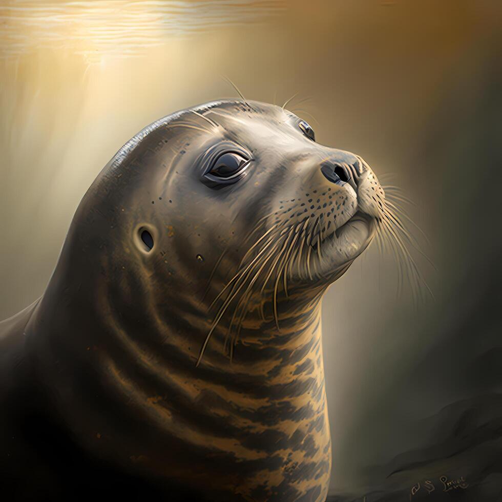 seal illustration aesthetic photo