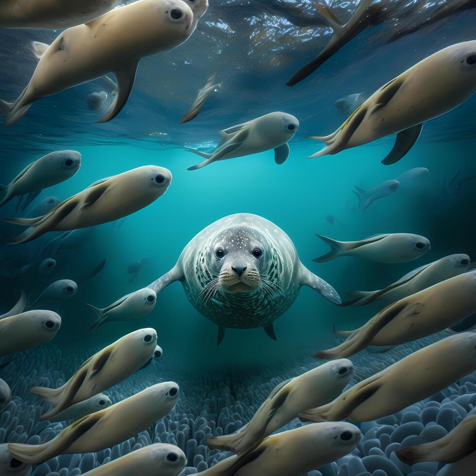 seal illustration aesthetic photo