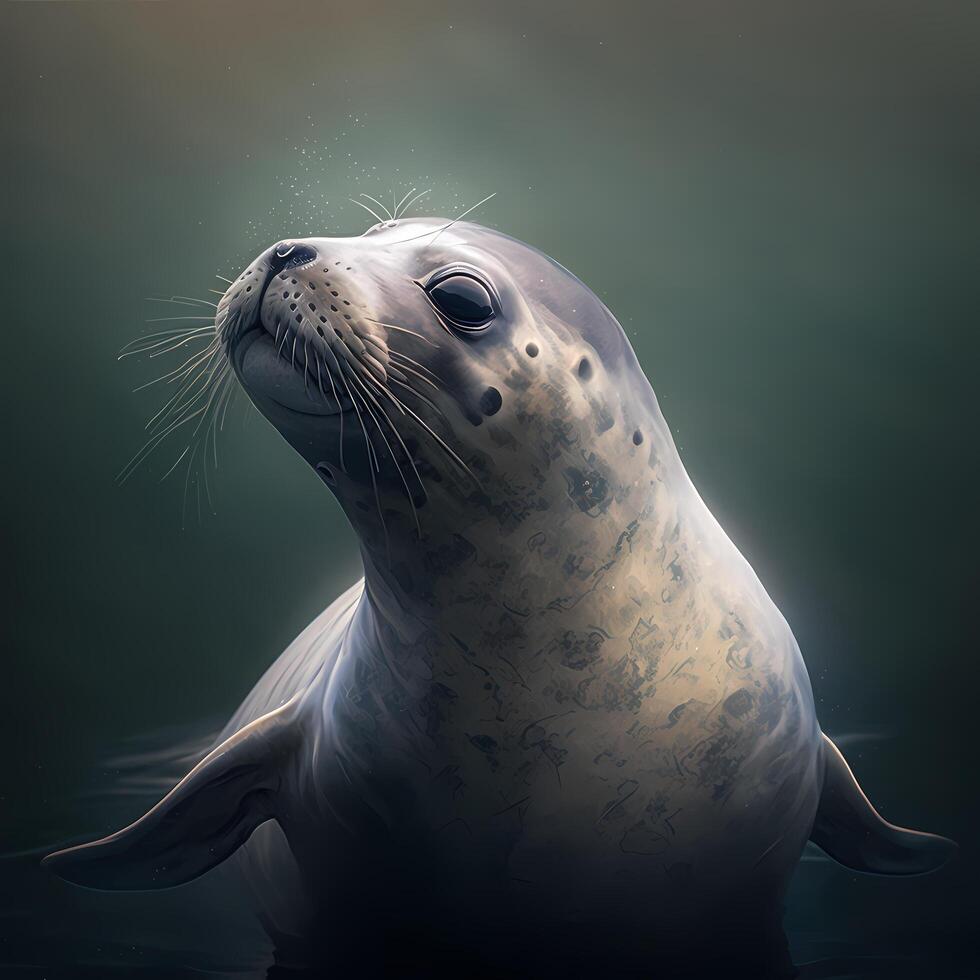 seal illustration aesthetic photo
