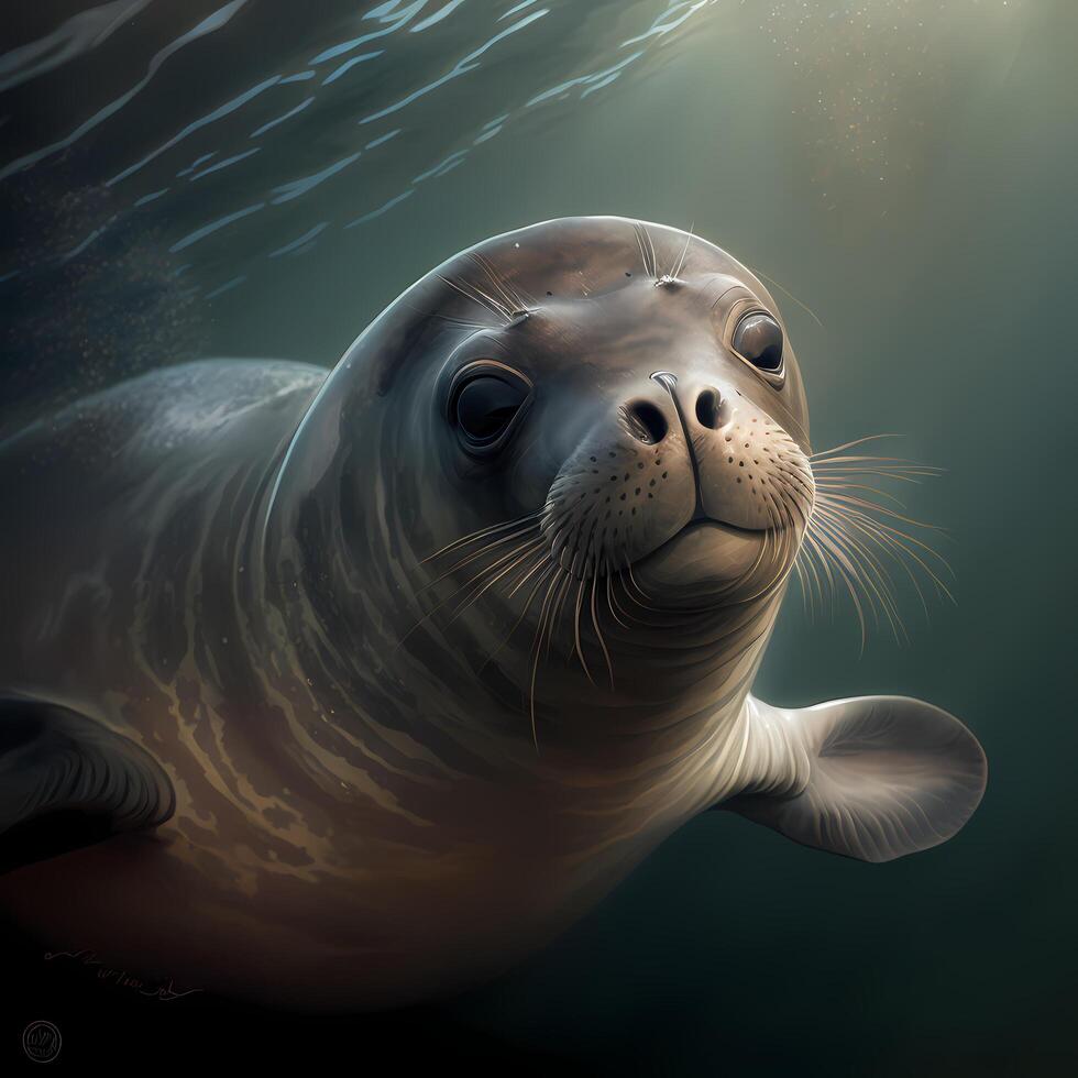 seal illustration aesthetic photo