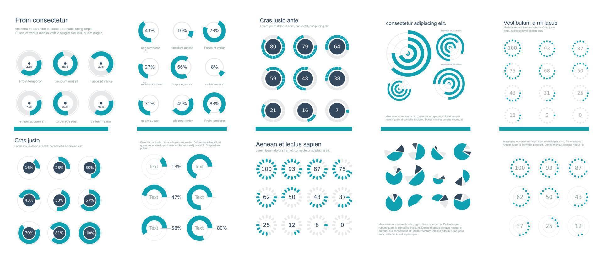 todas el tipos de cartas usted necesidad, infografía cartas 10 diferente mira vector Arte eps