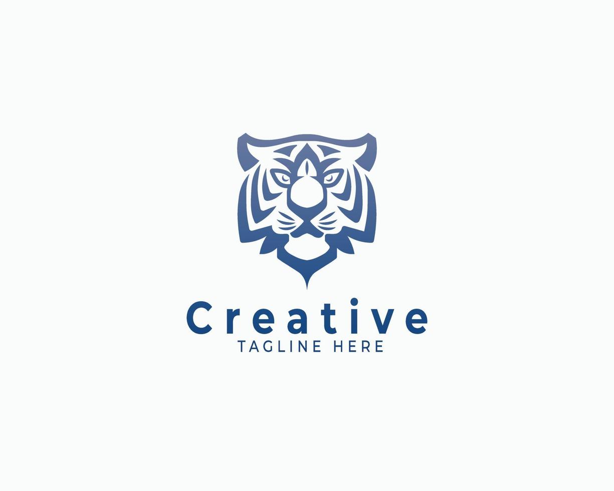 Tiger Head logo design template simple gradient, jaguar logo, tiger face logo eps file vector