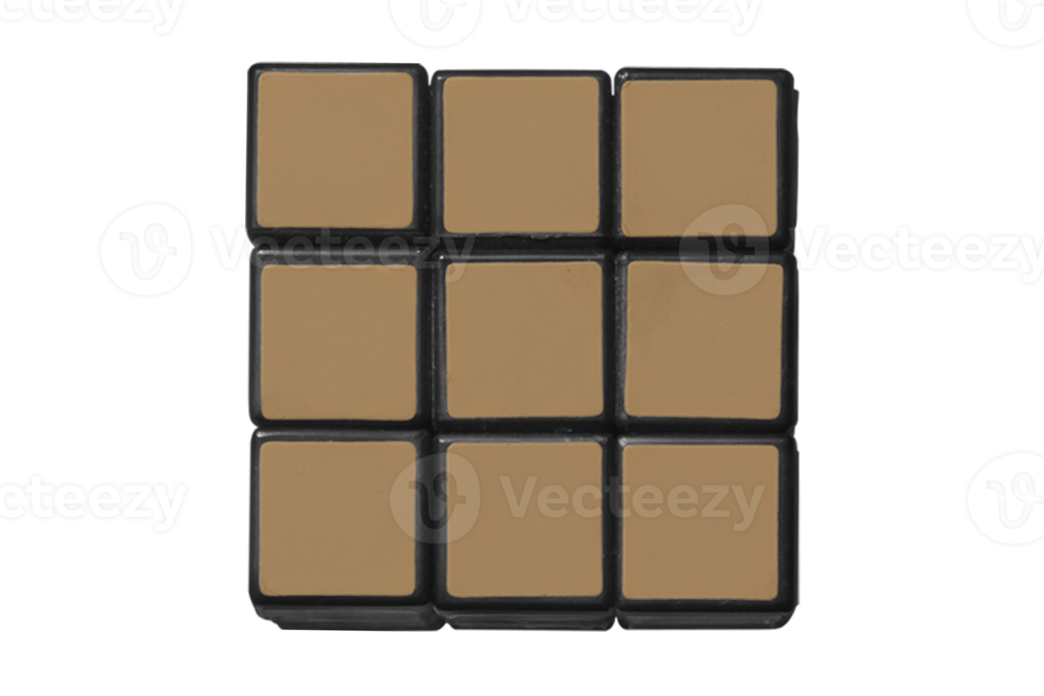 Brown rubik cube isolated on a transparent background png