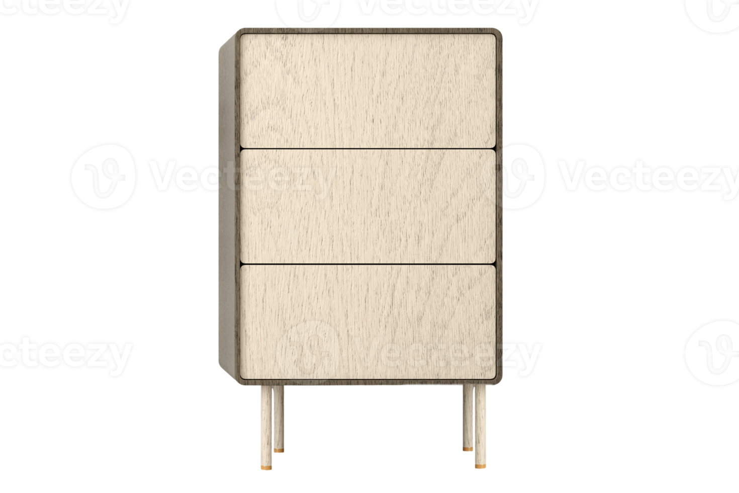 Beige side table isolated on a transparent background png