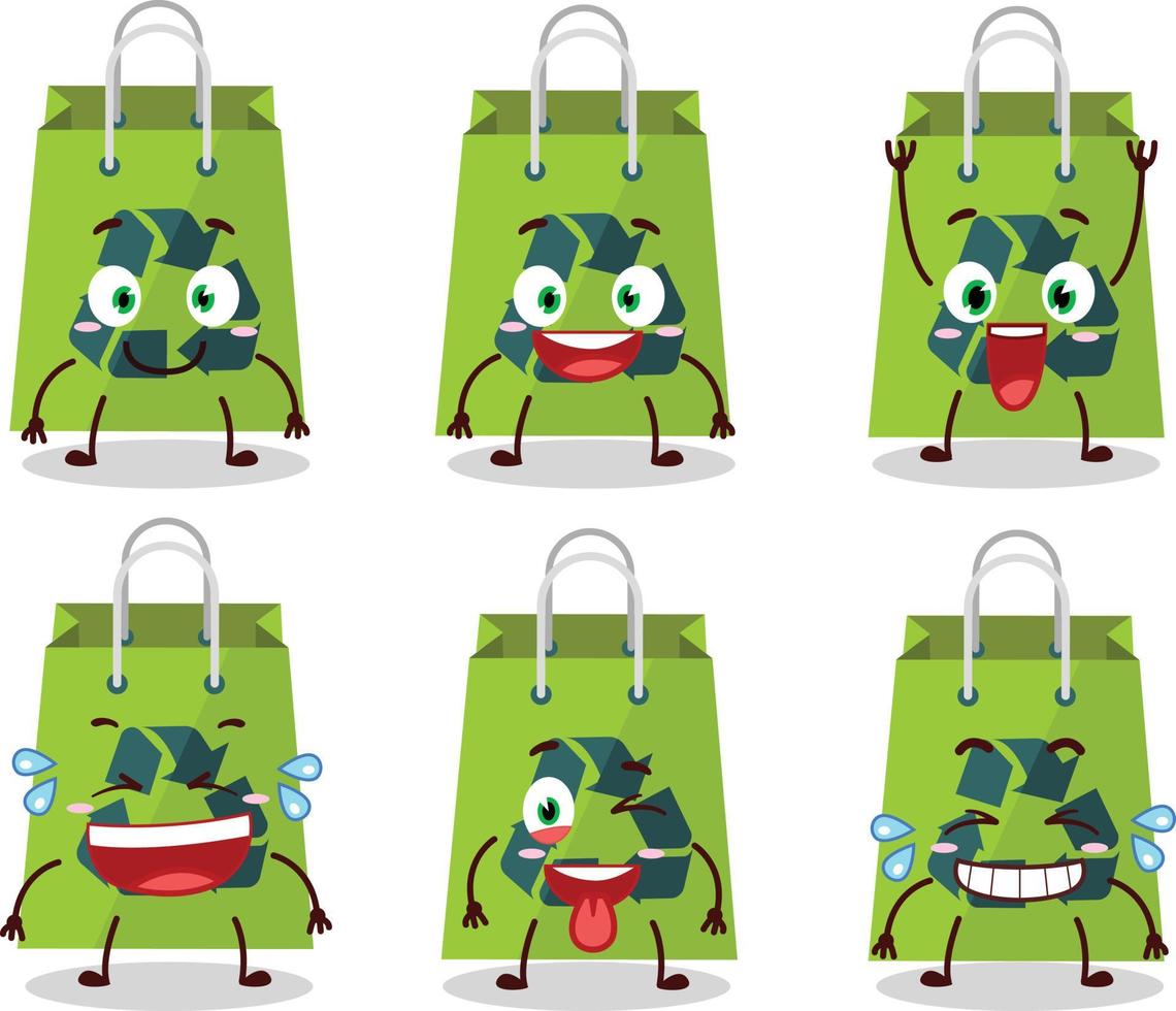 dibujos animados personaje de reciclar bolso con sonrisa expresión vector