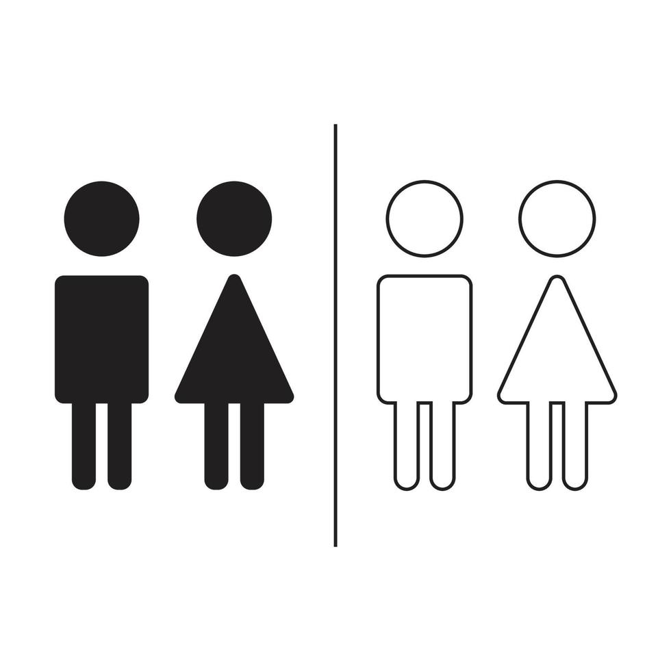 male and female toilet sign icons vector