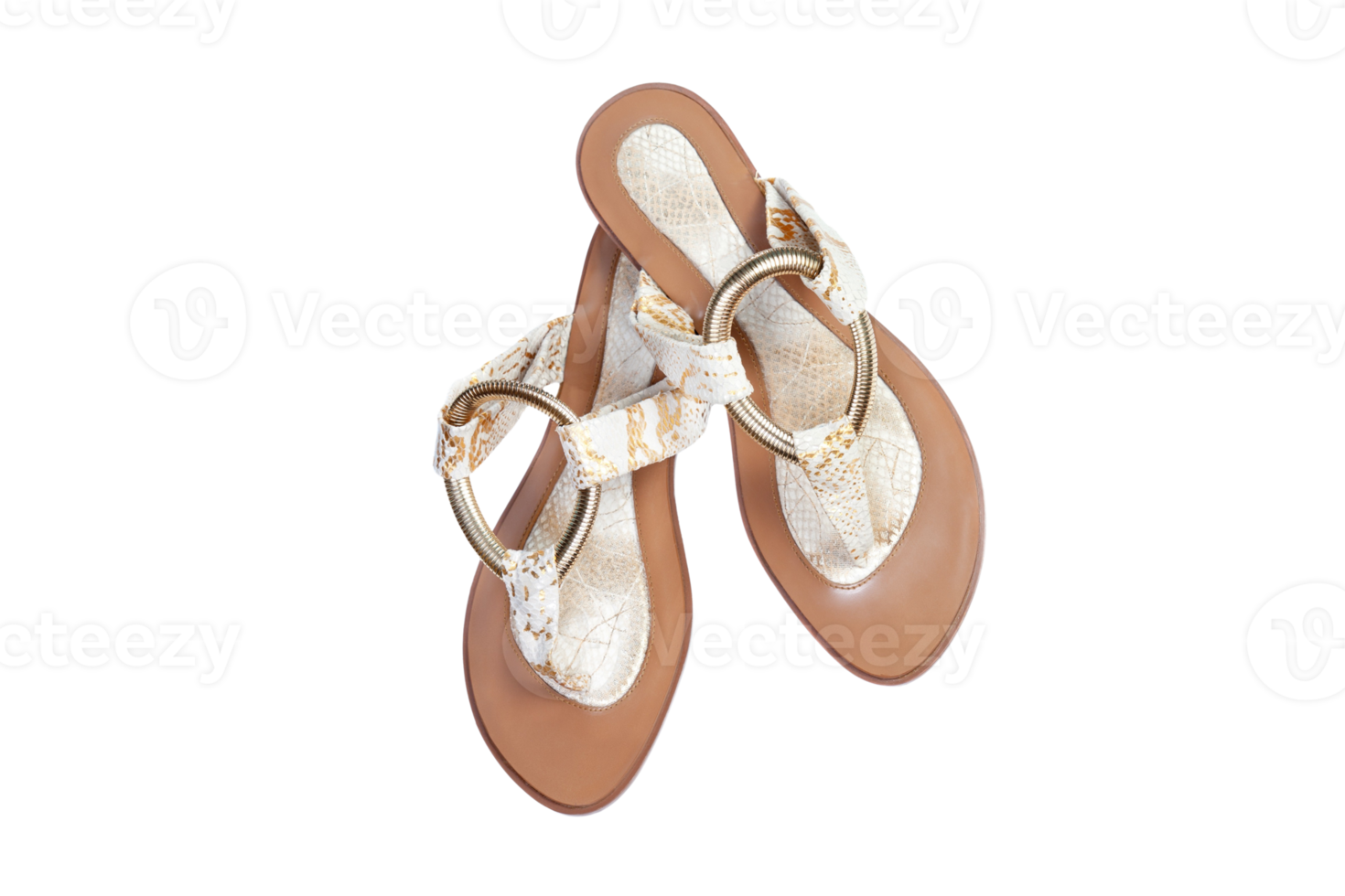 Silver sandals isolated on a transparent background png