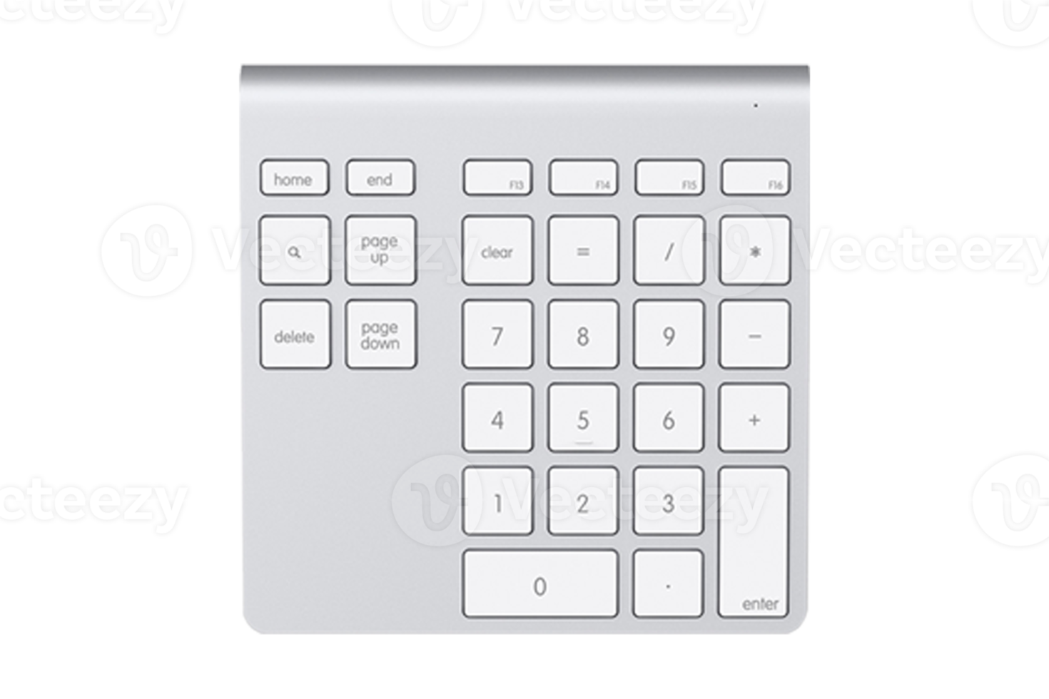 Silver keypad isolated on a transparent background png