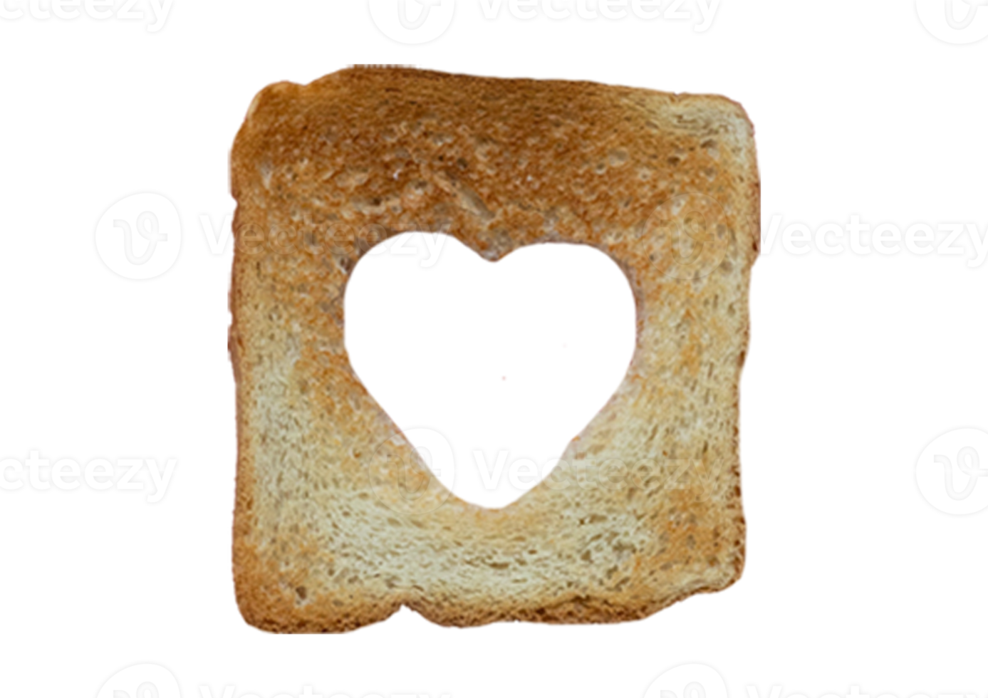 Heart shaped toast isolated on a transparent background png