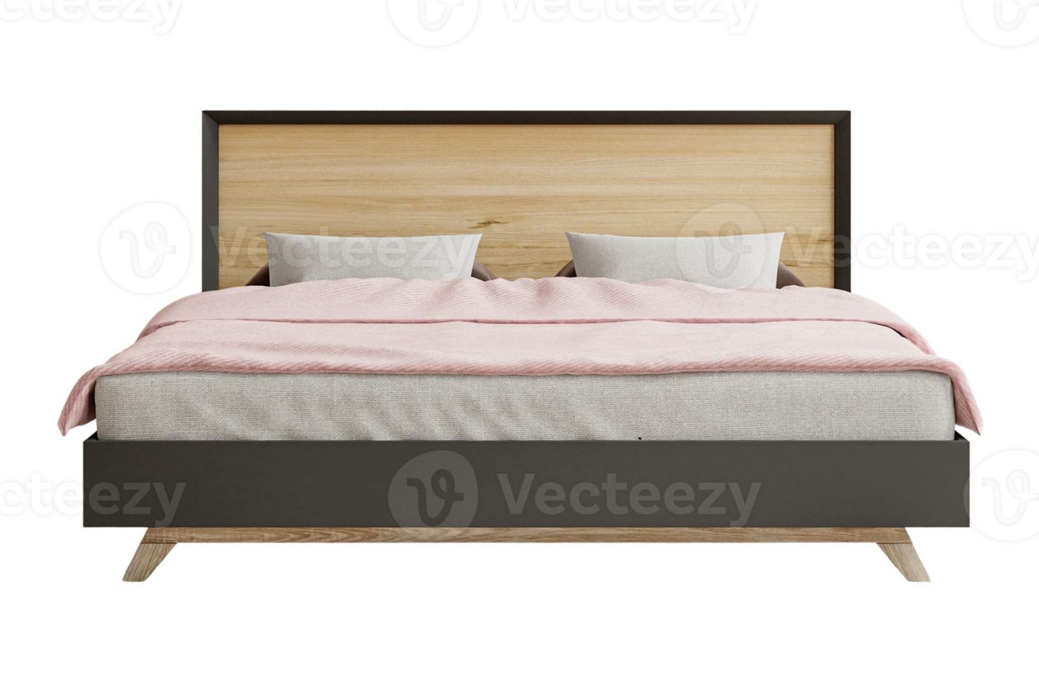 bed met roze bed vel geïsoleerd Aan een transparant achtergrond png