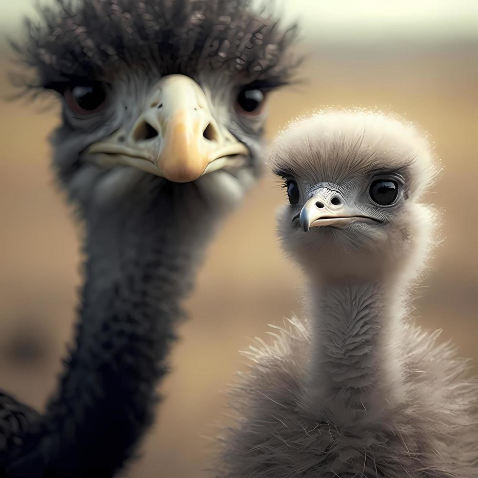 ostrich illustration AI Generated photo